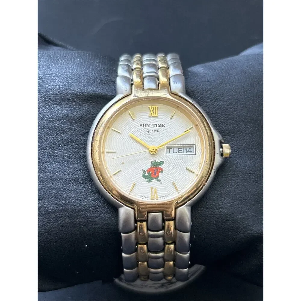 Vintage Sun Time Two Tone Florida Gators Women’s Quartz Watch